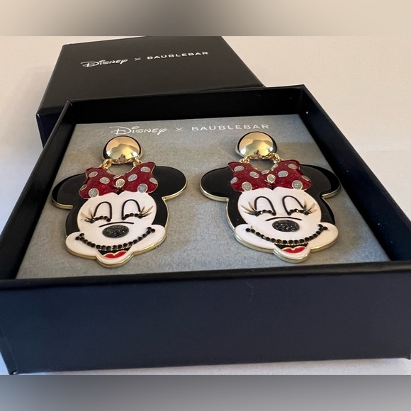 New Disney X Baublebar Statement Minnie Mouse Movable Dangle Earrings - Picture 4 of 16
